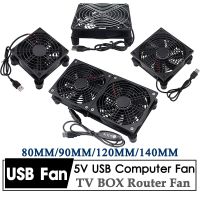 Gdstime Router Cooling Fan DC 5V USB 80mm 92mm 120mm 140mm DIY Wireless TV Box Fan W/USB Controller &amp; Protective Net Laptop Fan Laptop Stands