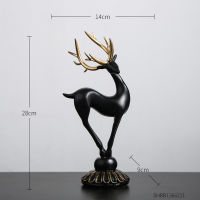 Golden Deer Sculpture Home Decoration Accessories Modern Living Room Decoration Resin Animal Statues Figurines for Interior Gift