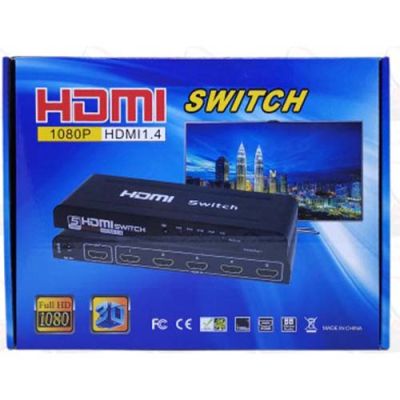 HDMI SWITCH เข้า 5 ออก 1 ความชัด 1080P HDMI 1.4 มีอะดับเตอร์