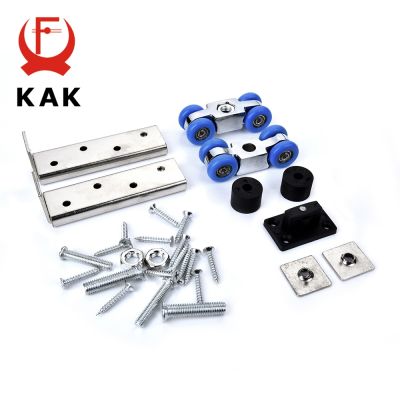 ◘ KAK Aluminum Alloy Sliding Door Rollers 50KG Bedroom Wood Door Hanging Wheels Meeting Room Wardrobe Door Roller Furniture Wheels