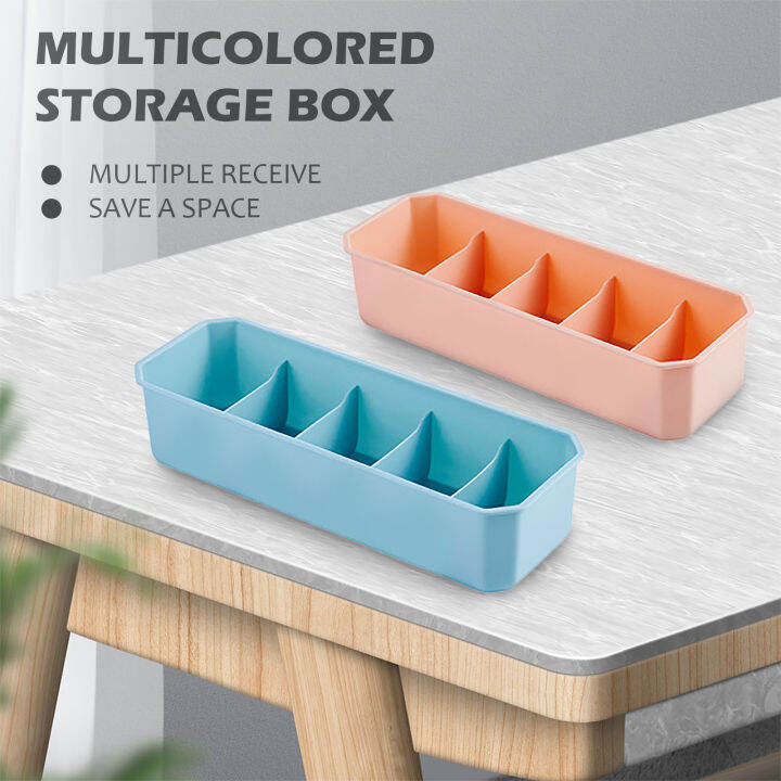 stackable-socks-and-underwear-storage-box-multi-function-plastic-5-compartments-underwear-boxes-drawer-organizers-free-shipping