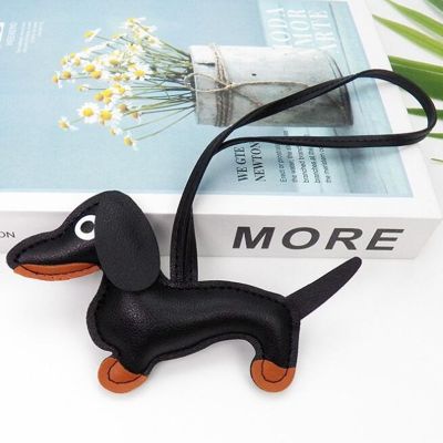 【VV】 Men  39;s Car Dachshund Bulldog Keychain Leather Dog Keychains for Kids girl Pendant Jewelry Trinket Chain