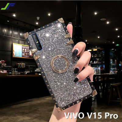 JieFie เคสสำหรับ VIVO มือถือเพชรสี่เหลี่ยมแวววาว V15 Pro / V15/V20หลังนุ่มขอบแข็งที่ป้องกันคลุมหลังเต็มขาตั้งเคสที่มีห่วง