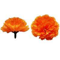 Marigold Flower Heads Bulk, 300Pcs Artificial Flowers Heads for Garlands Crafts, Silk Marigold Fake Flowers, Orange