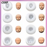 CXXP DIY ลูกอมอบ รุ่น Q แม่พิมพ์ใบหน้า 3 มิติ อุปกรณ์ดัดแปลงตุ๊กตา Clay Head Sculpey แม่พิมพ์ซิลิโคนใบหน้าเด็ก