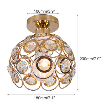 โคมไฟเพดานแบบนอร์ดิกสีทอง/ขาว18ซม.,โคมไฟระย้าไฟคริสตัลในร่ม E27โคมไฟแขวนทันสมัยสำหรับห้องโถงทางเดินห้องนอนตู้เสื้อผ้าห้องครัวเกาะห้องรับประทานอาหารร้านอาหาร (ไม่รวมหลอดไฟ)