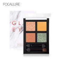 FOCALLURE 4 Colors Glitter Eyeshadow Palette Long Lasting Waterproof Eye Shadows Palette for Daily Shadows