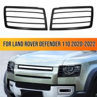 ☸✾ For Land Rover Defender 110 2020 2021 2022 Car Headlight Lampshade Headlamp Lens Cover Protection Net Grill Guard Black Trim