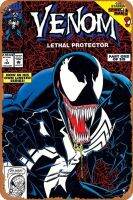 Venom (Lethal Protector Pt 1) โปสเตอร์วินเทจป้ายฝับดีบุกคาเฟ่โปสเตอร์โลหะเครื่องตกแต่งฝาผนัง12X8นิ้ว