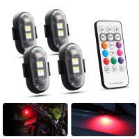 Motorcycle LED RGB Warning Light Universal Mini Signal Light With Controller Strobe Light 7 Color Indicator Safety Lights