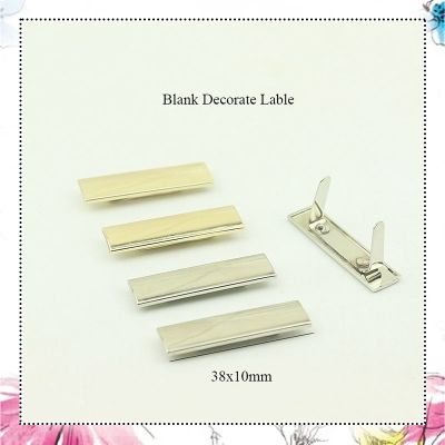 【CW】 30Pcs 10x38mm Metal Blank Label Customize Logo Tag Buckle for Shoes Purse Handbag Hardware Sewing Accessories