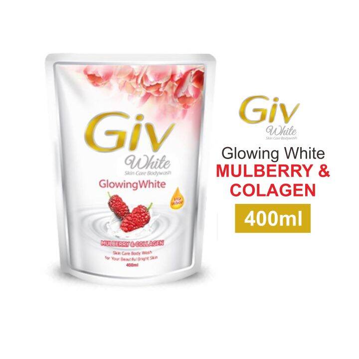 Giv White Sabun Mandi Cair Mulberry & Collagen Pouch 400ml | Lazada ...