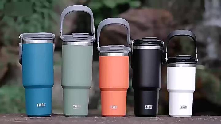 Tyeso Coffee Cup Thermos Bottle Stainless Steel Double-layer Insulation  Cold And Hot Travel Mug Vacuum Flask Car Water Bottle