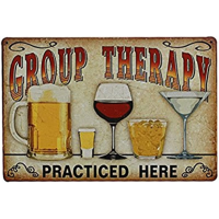 Tanlinxin Plaque Poster Cafe Pub เบียร์ Wall Art Group Therapy ฝึกที่นี่ Vintage Metal Tin