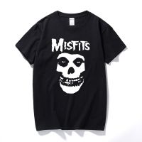 เสื้อยืดคุณภาพดี Punk Skull MISFITS Graphic T shirts Vintage Hip-hop Rapper Rock Roll Style Unisex Streetwear T-shirt Summer Loose Cool Tops Tee