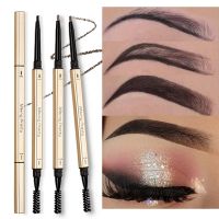 5 Colors Double Head Eyebrow Pencil Long Lasting Waterproof Ultra thin Eye Brow Pen Black Gray Brown Color Cosmetic Makeup Tools