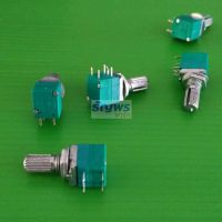 โพเทนชิโอมิเตอร์ Potentiometer วอลลุ่ม ไฟฉาย VR ปรับค่า 5 ขา B1K ถึง B500K #5 ขา เขียว (1 ตัว)