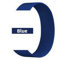 ▪✁❣ For Apple watch band Series 6 5 4 3 42 mm 38mm iWatch band Blue Wristbands Milanese Magnetic Metal Straps Watch strap40mm44mm