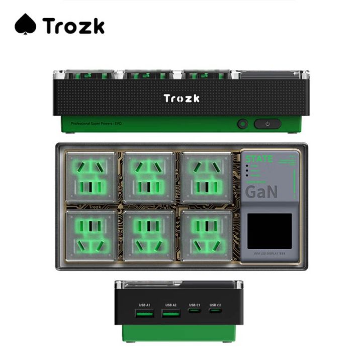 trozk-punk-พาวเวอร์กล่องแข็งเดสก์ท็อปแผงกระจายสายไฟแผงกระจายสายไฟแพตช์การชาร์จเร็ว65w