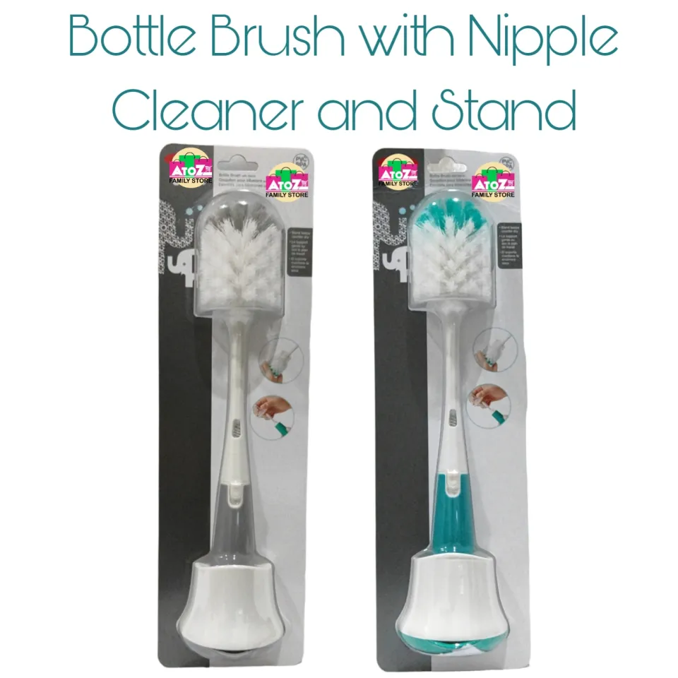 OXO Tot Bottle Brush with Nipple Cleaner and Stand - Gray