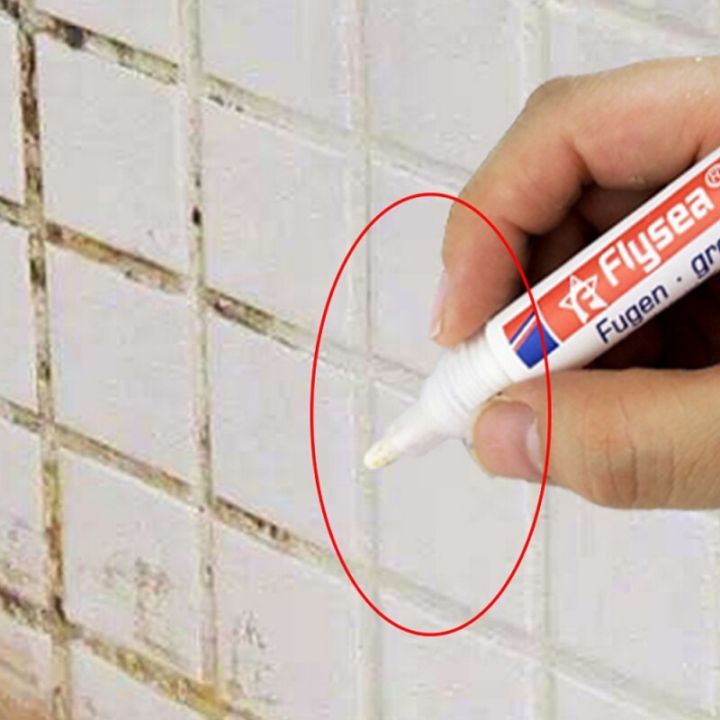 ซ่อมแซมช่องว่างกระเบื้องปากกาสีขาวเติมกระเบื้องปากกาปูนกันน้ำน้ำยาทาสีห้องน้ำกำแพงเซรามิกเนื้อขาว