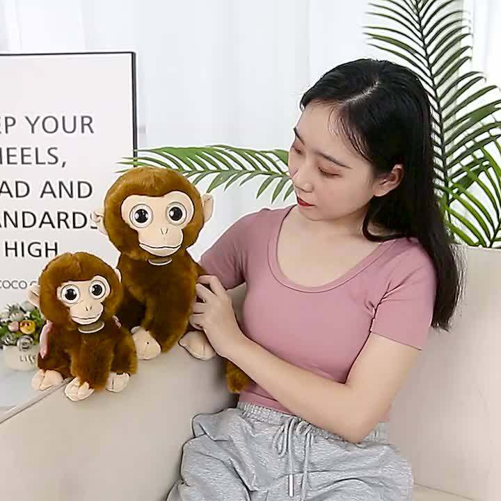 Lifelike Monkey Fluffy Real Life Stuffed Animals Big Eyes Monkey Plush