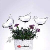 ；‘。、’ Plant Waterer Self Watering Globes, Bird Shape Hand Blown Clear Aqua Bulbs