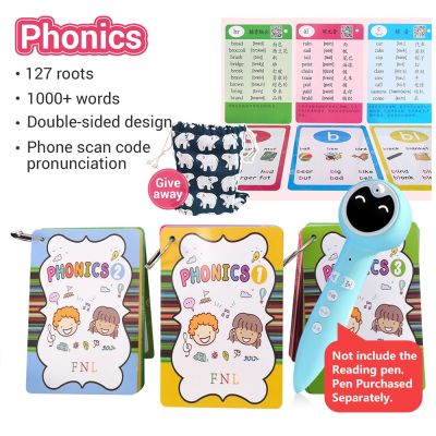 129Pcs English Phonics Sight Words Flashcards Kids Toys Smart Reading Pen