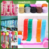 ZOWBRSH 1 Roll ศิลปะหัตถกรรม ตกแต่งห้องอาบน้ำเด็ก สายรุ้ง ตกแต่งงานแต่งงาน กระดาษ DIY Garland การถ่ายภาพฉากหลัง Crepe Paper Streamers