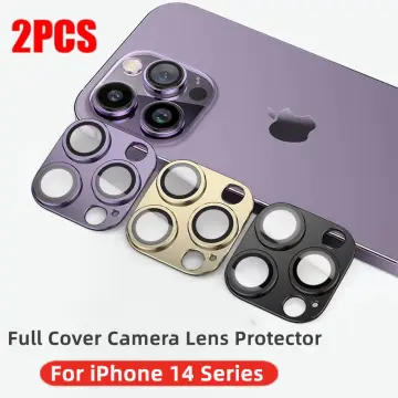 For iPhone 14 Pro Max 14 Plus Metal Tempered Glass Camera Lens