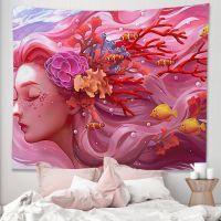 Tapestry Decor Background Fantasy artistic Girl Hanging Cloth On The Wall