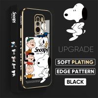 เคส PMP สำหรับ Xiaomi MI Pocophone F1ฟรีสายคล้อง + การ์ตูนสนูปี้ชาร์ลีขอบสี่เหลี่ยมลายเคสชุบเคสโทรศัพท์สุดหรูชุบเคสโทรศัพท์นิ่ม