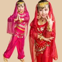 hot【DT】 2017 Children Costume Belly 6 Pcs/sets Bollywood Costumes Kids Performance Bellydance Wear