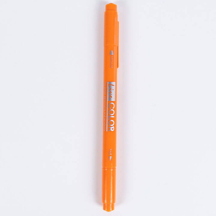 monami-live-color-10-orange-ปากกาสีน้ำ-ชนิด-2-หัว-สีส้ม-ของแท้