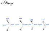 Alisouy 1 PC 16G Steel Curved Barbell Ball nose Eyebrow Ear Rings Eyebrow Piercing Titanium Anodized Color for Body Jewelry