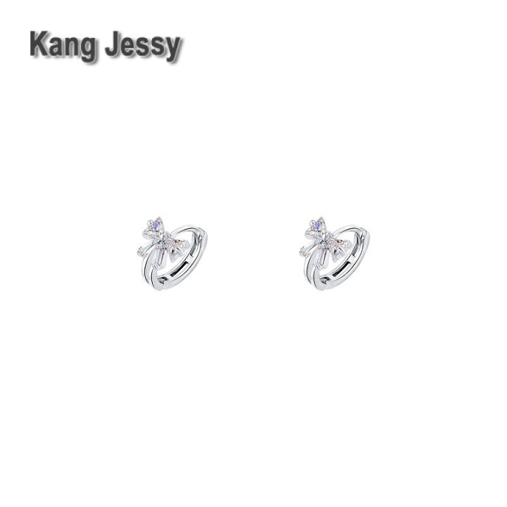 kang-jessy-925-ต่างหูหัวเข็มขัดเข็มเงินเพทายต่างหูโบว์กระพริบสุดๆ-ins-ต่างหูต่างหูแฟชั่นอารมณ์เรียบง่ายดีไซน์อินเทรนด์