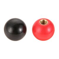 2pcs M4/M5/M6 Thread Bakelite Ball Knob Clamping Nuts Copper Core Handle Plastic Red/Black for Machinery Equipment Valve Machine Nails Screws Fastener