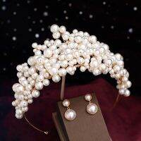 Handmade Plump Crown Irregular Pearl Hair Hoop For Women Luxury Party Wedding Headbands Hair Accessoires Jewelry