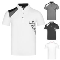 FootJoy DESCENTE J.LINDEBERG PING1 TaylorMade1 Honma☁✙◙ Golf เสื้อยืดแขนสั้นผู้ชายฤดูร้อนลำลองเสื้อกีฬา POLO เสื้อกลางแจ้ง moisture-wicking เสื้อกอล์ฟ Golf mens shirt