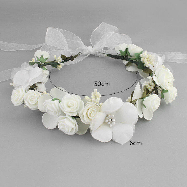 floral-crown-accessories-women-band-girl-headband-ribbon-flower-wreath-bride