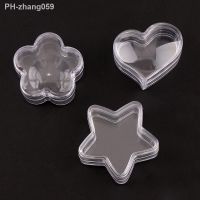 10Pcs Transparent Plastic Empty Storage Boxes Flower Star Heart Container Nail Art Rhinestone Bead Gems Case