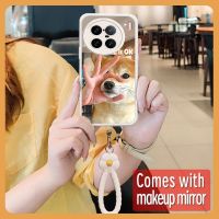 Makeup mirror Anti drop airbag Phone Case For VIVO X90 Pro+ 5G/X90 Pro Plus/V2227A Raised lens tulip luxurious trend