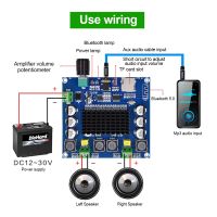 DIYMORE 2X100W DC12V - 24V XH- A105 รองรับ Tf Card Aux Dual Channel บลูทูธ 5.0 TDA7498 แผ่นบอร์ดโมดูลขยายเสียงสเตอริโอดิจิตอล