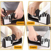 4in1 4-stage Diamond Knife Sharpening Tool Sharp Efficient 4-in-1 Knife Sharpening System Easy-to-use Handheld Knife Sharpening Device Handheld Kitchen Knife And Scissor Sharpener Multi-functional Knife Sharpener Knife Sharpener Kitchen