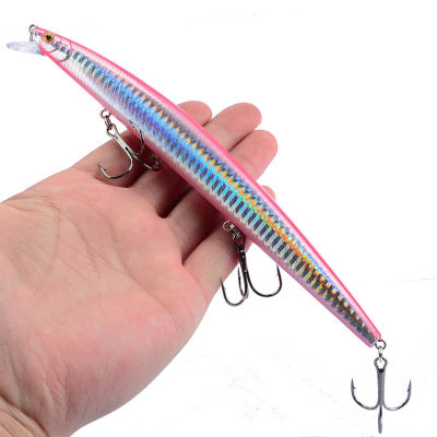 Laogeliang 18cm 24G ปลายาวขนาดใหญ่ minnow Sea Fishing Lure เหยื่อ3D Eyes strong hooks lures