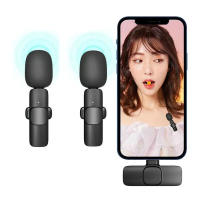 Audio Wireless Recording Mini Lavalier Mic สำหรับ Android Live Streaming Gaming Microphone