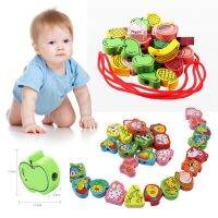 25pcs/Set Multi-color String Wooden Lacing Beads Kid Intelligence Education Toys