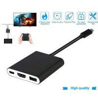 【HOT SALE】 ZOROOM USB-C เป็น HDMI สายเคเบิล3 In 1แปลงสำหรับ Macbook USB 3.1 Thunderbolt 3 Type C สลับเป็น HDMI 4K ฮับต่อพ่วง1080P