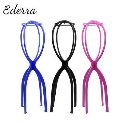 【CC】 Pink 51Cm Wig Plastic Holder Folding Styling Drying Display Wigs