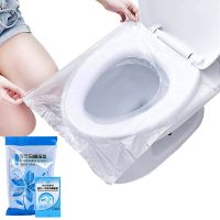 【LZ】 30/50PCS Biodegradable Disposable Plastic Toilet Seat Cover Portable Safety Travel Bathroom Toilet Paper Pad Bathroom Accessory